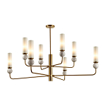 Люстра на штанге с 8-ю цилиндрическими матовыми плафонами и шарами из камня Orb Essence варинант исполнения - 1 | Loft Concept в Краснодаре