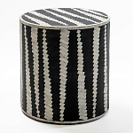 Приставной круглый столик с инкрустацией Black and White Geometry Stool варинант исполнения - 1 | Loft Concept в Краснодаре