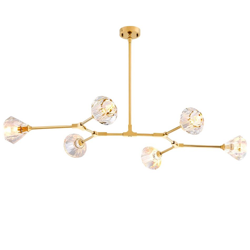 Люстра Chandelier Salasco Gold Золотой Прозрачный (Transparent) в Краснодаре | Loft Concept 