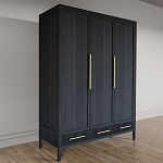 Большой Шкаф Primo Черный дуб с 3 дверьми и 3 выдвижными ящиками варинант исполнения - 4 | Loft Concept в Краснодаре