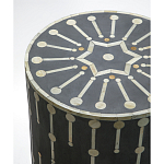 Приставной круглый столик с инкрустацией Mandika Bone Inlay Gray варинант исполнения - 1 | Loft Concept в Краснодаре