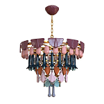 Люстра круглая с декором из разноцветных элементов в виде листьев Changing Seasons варинант исполнения - 9 | Loft Concept в Краснодаре