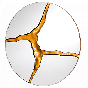 Зеркало кругле с декоративной золотой вставкой Golden Tree