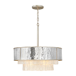 Люстра круглая с подвесками из текстурированного стекла молочного цвета Hinkley варинант исполнения - 2 | Loft Concept в Краснодаре