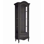 Витрина черная однодверная из массива бука с 4-мя полками и ящиком Black Provence варинант исполнения - 2 | Loft Concept в Краснодаре