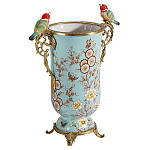 Ваза с двумя птичками из фарфора с бронзовыми элементами Garden of Eden варинант исполнения - 2 | Loft Concept в Краснодаре