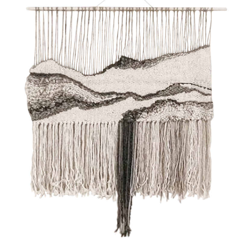 Панно Современный Гобелен ручная работа Туманное Утро Белый Бежевый в Краснодаре | Loft Concept 