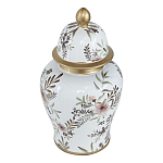 Ваза с нежным цветочным узором в пастельных тонах и крышкой с золотым акцентом Chinoiserie Ceramics варинант исполнения - 1 | Loft Concept в Краснодаре