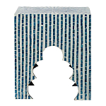 Приставной столик с инкрустацией раковинами устриц Bone Inlay варинант исполнения - 5 | Loft Concept в Краснодаре