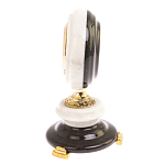 Часы настольные бронзовые из натуральных камней Мрамор и Змеевик Stone Clock варинант исполнения - 3 | Loft Concept в Краснодаре