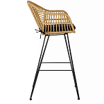 Стул барный с ротанговым плетением Half Bar Chair with Wicker с подлокотниками варинант исполнения - 3 | Loft Concept в Краснодаре