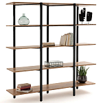 Стеллаж из массива дуба и стали Robson Rack Industrisal Metal Rust варинант исполнения - 2 | Loft Concept в Краснодаре