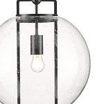 Подвесной светильник в форме шара из прозрачного стекла на линейном черном каркасе  Glass Ball with Seeds варинант исполнения - 1 | Loft Concept в Краснодаре