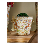 Кашпо с растительным и животным орнаментом на бронзовых ножках Turquoise Blooming Garden варинант исполнения - 4 | Loft Concept в Краснодаре