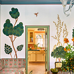 Обои с вышивкой ручной работы Mughal Trees Original colourway on linen варинант исполнения - 7 | Loft Concept в Краснодаре