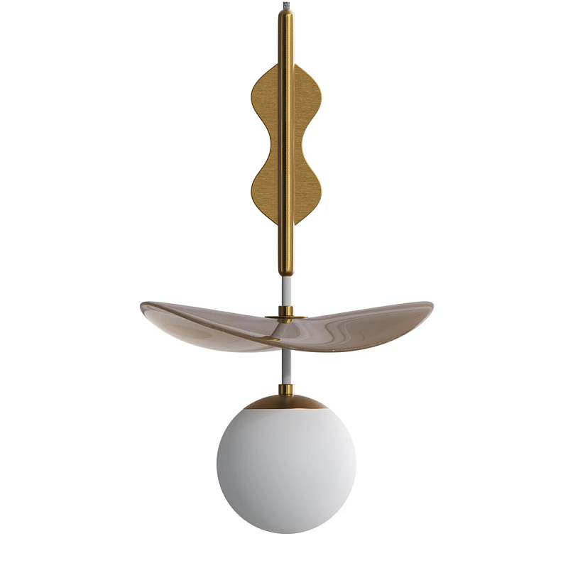 Подвес Bloomy 2 Бежевый Белый Латунь в Краснодаре | Loft Concept 