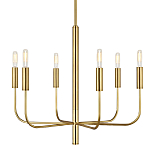 Люстра с 6-ю лампами на тонких изогнутых рожках в современном стиле Feiss варинант исполнения - 1 | Loft Concept в Краснодаре