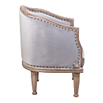 Кресло низкое с мягкой обивкой из велюра на 4-х деревянных ножках Emile Armchair grey варинант исполнения - 2 | Loft Concept в Краснодаре