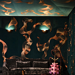 Обои с вышивкой ручной работы Plume Original colourway on velvet варинант исполнения - 2 | Loft Concept в Краснодаре