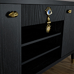 Комод-буфет Elsa Dreams Black с открытыми полками   варинант исполнения - 4 | Loft Concept в Краснодаре