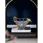 Чаша из прозрачного стекла на бронзовых ножках с фигурками попугаев Eden Garden варинант исполнения - 2 | Loft Concept в Краснодаре