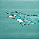 Плитка с узором Крокодил байдарочник варинант исполнения - 3 | Loft Concept в Краснодаре