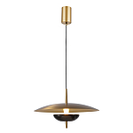 Подвесной светильник с золотым металлическим плафоном округлой формы и декоративным элементом из чёрного мрамора Midnight Grace  варинант исполнения - 1 | Loft Concept в Краснодаре