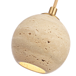 Подвесной светильник с шарообразным плафоном из травертина Shaw Marble Lighting варинант исполнения - 3 | Loft Concept в Краснодаре