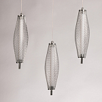 Люстра круглая каскадня с 5-ю плафонами из металлической сетки Mesh Lampshade Lighting варинант исполнения - 6 | Loft Concept в Краснодаре