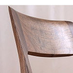 Стул деревянный с мягким сиденьем из черной натуральной кожи Moon Walnut Furniture варинант исполнения - 6 | Loft Concept в Краснодаре