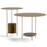 Дизайнерский круглый кофейный стол из металла с мраморным декором PANNA COTTA Coffee Table варинант исполнения - 5 | Loft Concept в Краснодаре