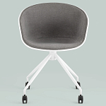 Офисное кресло из пластика с мягким сиденьем Eggshell Grey варинант исполнения - 3 | Loft Concept в Краснодаре