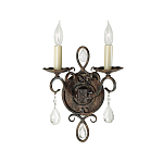 Бра с 2-мя лампами в виде свеч с подвесками и состаренным эффектом Feiss варинант исполнения - 1 | Loft Concept в Краснодаре