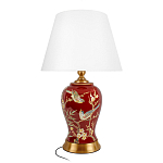 Настольная лампа бордовая с изображением птиц Slip Away варинант исполнения - 1 | Loft Concept в Краснодаре