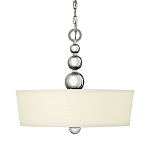 Люстра подвесная с белым тканевым цилиндрическим абажуром и декоративными шарами Hinkley варинант исполнения - 1 | Loft Concept в Краснодаре