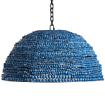 Люстра с плафоном в виде купола синяя Wooden Beads Chandelier Blue варинант исполнения - 1 | Loft Concept в Краснодаре