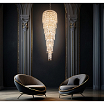 Люстра многоярусная каскадная с хрустальными подвесками Roul Crystal Light варинант исполнения - 8 | Loft Concept в Краснодаре