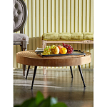 Журнальный столик с круглой фактурной столешницей из натурального дерева Vortex варинант исполнения - 4 | Loft Concept в Краснодаре