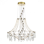 Люстра подвесная из металла с хрустальными прозрачными подвесками Quasar 81 варинант исполнения - 2 | Loft Concept в Краснодаре