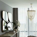 Зеркало в ассиметричной раме золотистого цвета Chaotic варинант исполнения - 4 | Loft Concept в Краснодаре