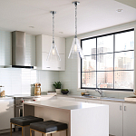 Подвесной светильник с прозрачным рельефным стеклянным плафоном в форме конуса Feiss варинант исполнения - 9 | Loft Concept в Краснодаре