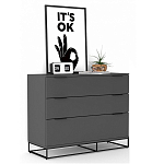 Комод цвета графит с 3-мя ящиками Strict Lines  варинант исполнения - 2 | Loft Concept в Краснодаре