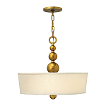 Люстра подвесная с белым тканевым цилиндрическим абажуром и декоративными шарами Hinkley варинант исполнения - 8 | Loft Concept в Краснодаре