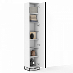 Шкаф-пенал белый с зеркальной дверцей Strict Lines варинант исполнения - 3 | Loft Concept в Краснодаре