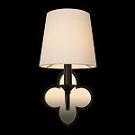 Бра с белым текстильным абажуром и декоративным основанием в виде четырехлистника с зеркальной вставкой Vitorino варинант исполнения - 13 | Loft Concept в Краснодаре