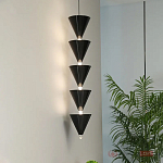 Подвесной светильник светодиодный в виде ряда черных металлических конусов  Herringbone варинант исполнения - 3 | Loft Concept в Краснодаре