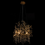 Подвесная люстра в виде ветвей деревьев золотого цвета с прозрачными подвесками-каплями 8 и 14 ламп Droplet Chandelier варинант исполнения - 5 | Loft Concept в Краснодаре