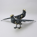 Статуэтка бронзовая пара Фазаны синие Bronze Birds варинант исполнения - 1 | Loft Concept в Краснодаре
