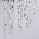 Бра цвета хром с ветвями и прозрачными стеклянными подвесками в виде вытянутых спиральных капель Droplet Chandelier варинант исполнения - 5 | Loft Concept в Краснодаре