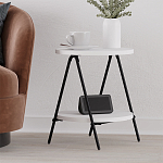 Стол приставной с 2-мя круглыми белыми столешницами ESSEL SIDE TABLE WHITE варинант исполнения - 6 | Loft Concept в Краснодаре